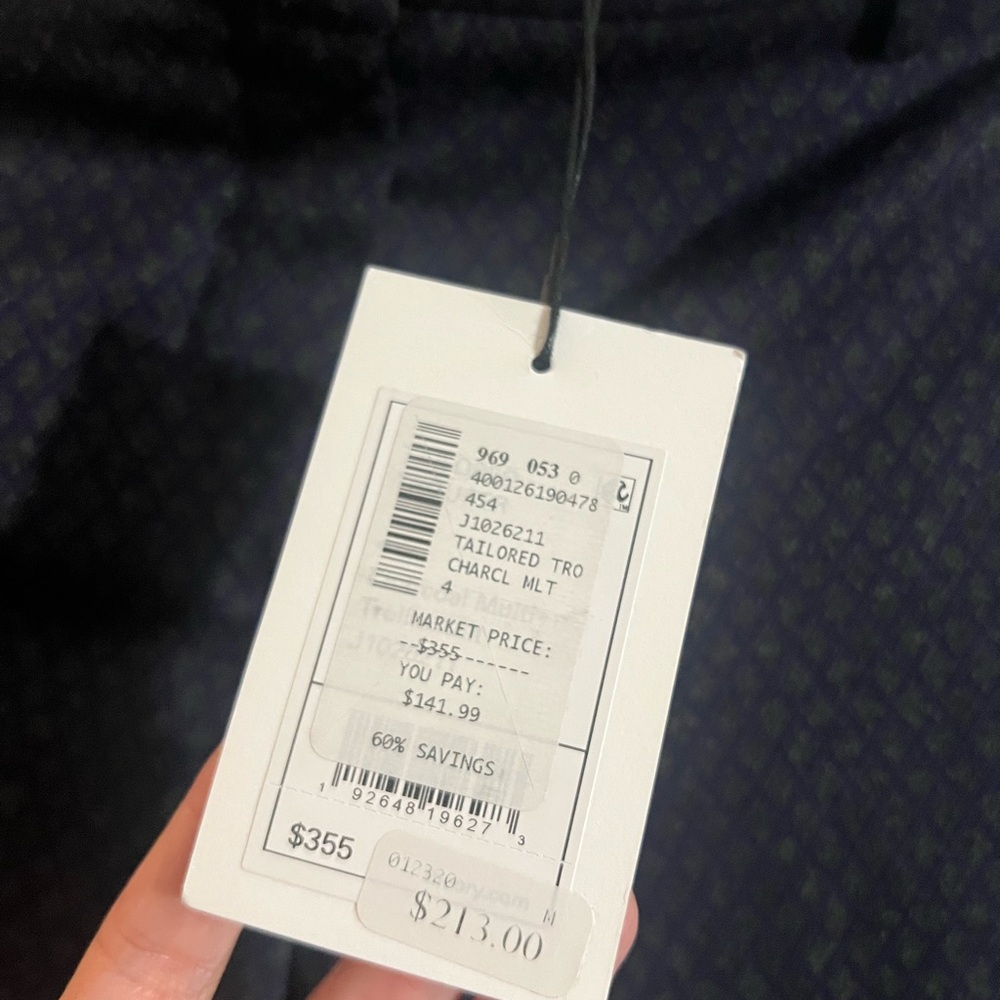 NWT Theory Navy and Gray Patterned Trousers - Picture 4 of 11